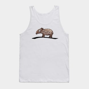 Sweet Cute Cartoon Striped Baby Tapir Tank Top